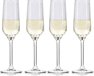 Alpina champagneglazen 22cl - champagne glazen set 4 stuks - ook geschikt als cava en prosecco glazen - champagneflutes - vaatwasserbestendige glazenset