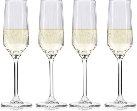Alpina champagneglazen 22cl - champagne glazen set 4 stuks - ook geschikt als cava en prosecco glazen - champagneflutes - vaatwasserbestendige glazenset