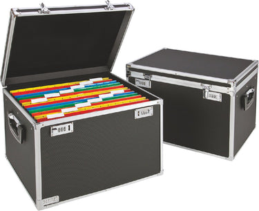 Leitz grote opbergkoffer a4 - voor 30 hangmappen - aluminium - zwart