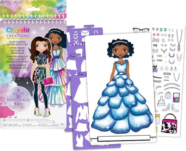 Crayola - creations - kleurboek - glam fashion set - tekenset met stencils en stickers voor kinderen