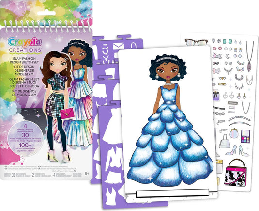 Crayola - creations - kleurboek - glam fashion set - tekenset met stencils en stickers voor kinderen