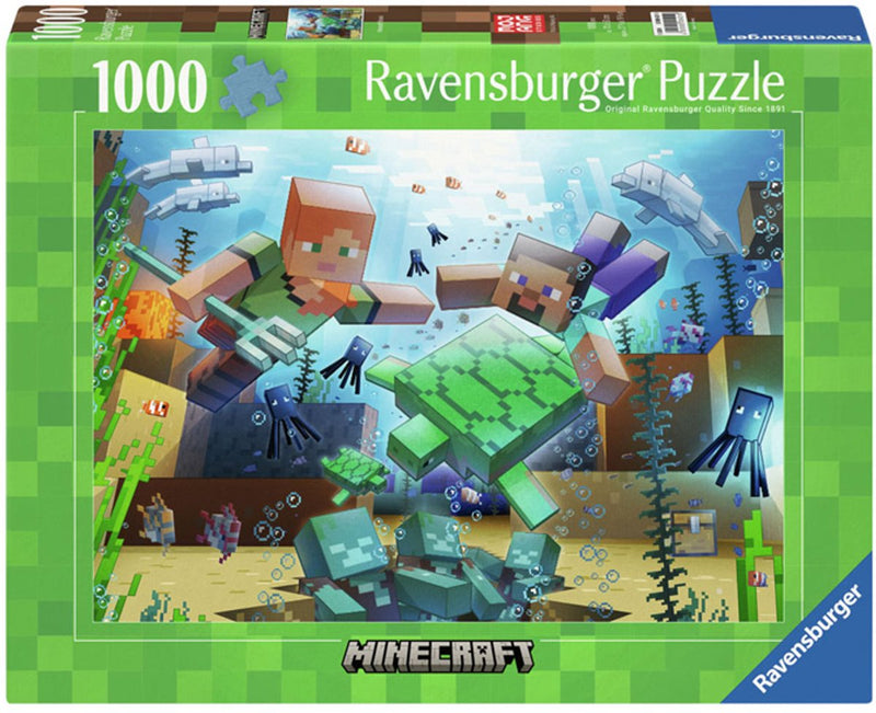 Load image into Gallery viewer, Ravensburger legpuzzel minecraft mosaic 1000 stukjes karton.
