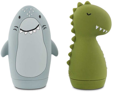 Trixie badspeelgoed sproeiende dieren mr. shark mr. dino – 2 stuks - badspeelgoed voor baby's