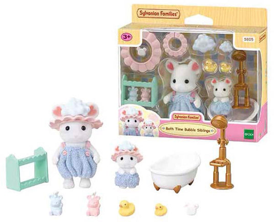 Sylvanian families 5805 bubbel badtijd broer- zus