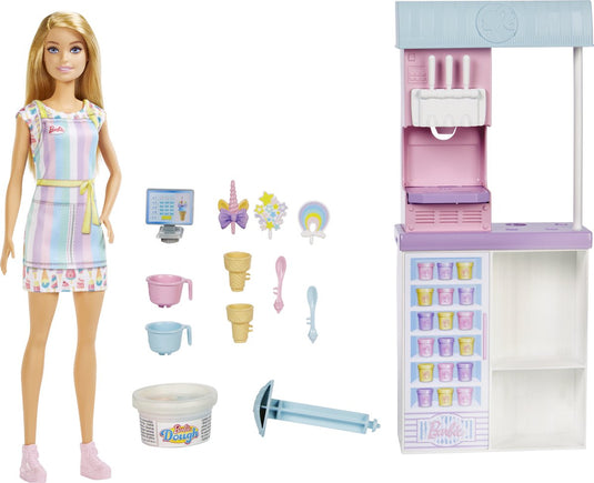 Barbie ice cream shopkeeper speelset