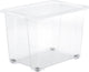 Rotho core basic opbergboxen - set van 4 - stapelbaar - 65 ltr - met wieltjes