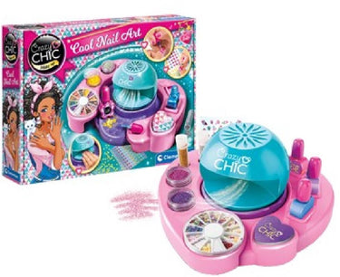 Clementoni crazy chic - nagelstudio - kinder nagellak met drooglamp - 12-delig - vanaf 12 jaar
