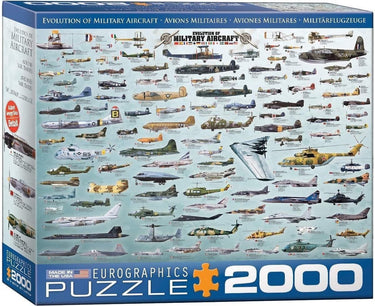 Eurographics - evolutie van militaïre vliegtuigen [evolution of military aircraft] - 2000 stukjes 97×68cm (b×h) - legpuzzel