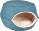 Flamingo kattenbed – katten slaapmand – kattenhuis – kattenhol – cat cave – blauw crème, 45 x 35 x 35 cm – slaapplaats snoozebay