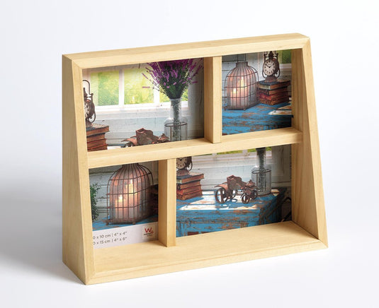 Walther rustic - fotolijst - fotoformaat 2x10x10 cm + 2x10x15 cm - natuur