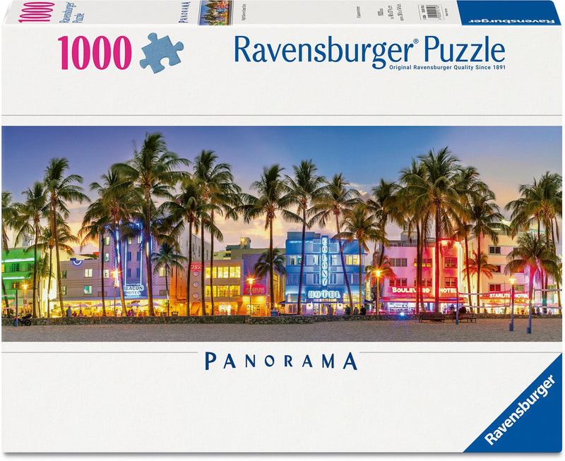 Load image into Gallery viewer, Ravensburger – nachtlichten op ocean drive – legpuzzel – 1000 stukjes
