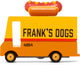 Candylab toys candycar vans: hot dog van (f171) 8,4x4,1x6,5cm, wooden diecast, in giftbox, 3+