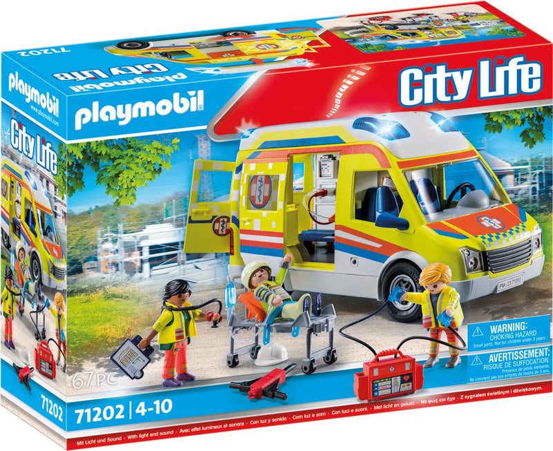 Load image into Gallery viewer, Playmobil city life ambulance met licht en geluid - 71202
