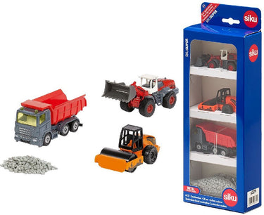 Siku 6329, cadeauset wegenbouw, kiepwagen, liebherr-shovel, wals, beweegbare onderdelen, incl. granulaat