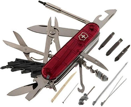 Victorinox swiss army cybertool 34 functies transparant rood