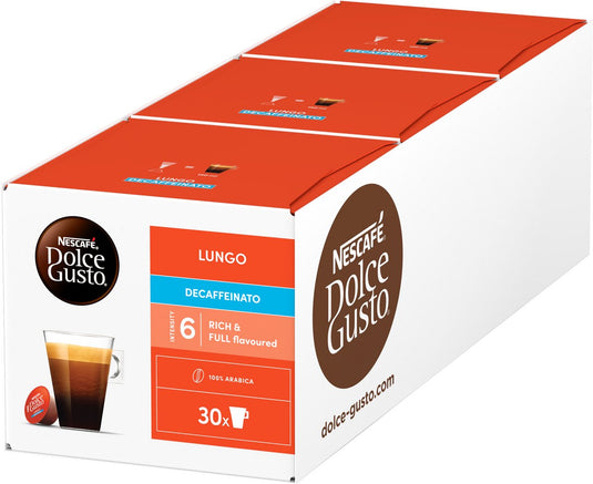 Nescafé dolce gusto capsules lungo decaffeinato - 90 koffiecups voor 90 koppen koffie