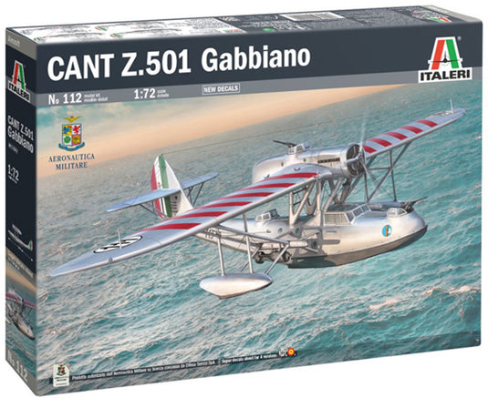Italeri modelbouwpakket vliegtuigen - 0112 cant z.501 -gabbiano- - bommenwerper watervliegtuig plastic - 1:72 - modelbouw