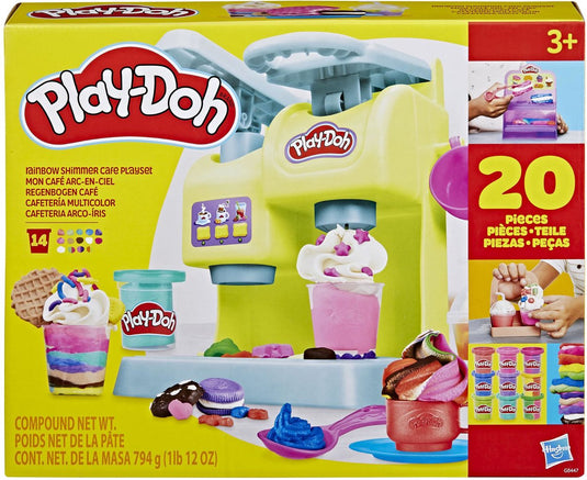 Hasbro play-doh regenboog shimmer cafe speelset - creatief speelgoed.