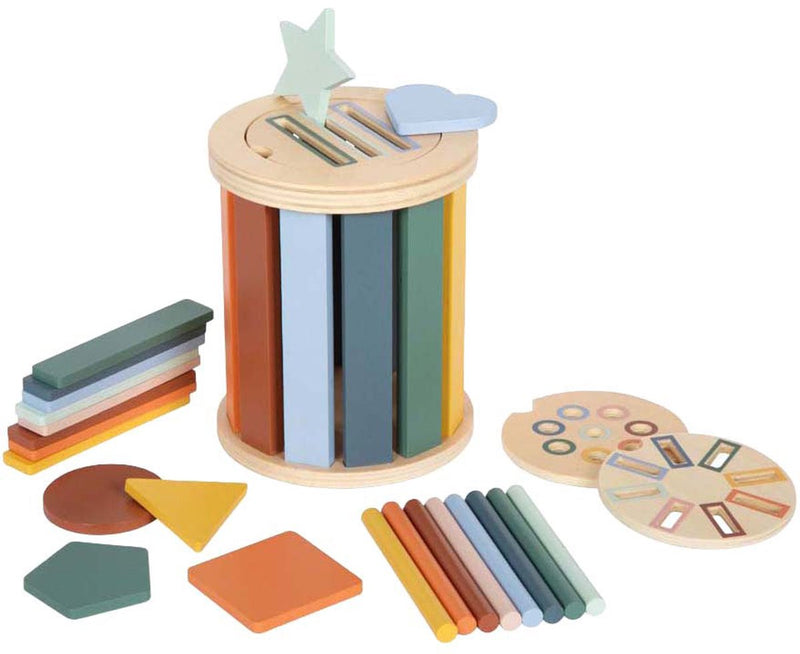 Afbeelding laden in galerijviewer, Small foot - houten montessori sorteerspel met trommel
