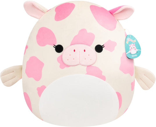 Squishmallows - large plush 40cm mondy - hot pink and white sea cow