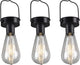 Rl live your light reality campus - hanglamp - zwart mat - set van 3 lampjes - incl. 3x smd 1w - solar - zonne energie - buitenverlichting - ip44