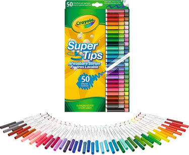 Crayola - supertips - viltstiften - 50 wasbare viltstiften - voor kinderen
