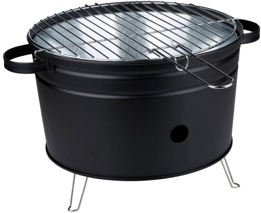 Alpina tafelbarbecue houtskool - compacte bbq grill - houtskoolbarbecue grillplaat 35 cm - lichtgewicht tafel bbq houtskool - roestvrijstaal