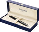 Waterman hémisphère-rollerballpen | glimmend zwart met chromen rand | fijne punt | zwarte inkt | cadeauverpakking