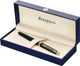 Waterman hémisphère-vulpen | glimmend zwart met 23k gouden rand | fijne penpunt | blauwe inkt | cadeauverpakking