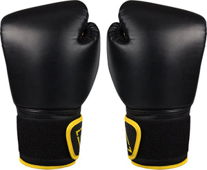 Avento bokshandschoenen pu - 10 oz - zwart geel