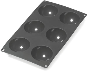 Lékué bakvorm 6 halve bollen - siliconen - black
