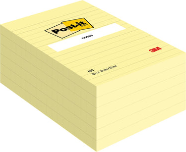Post-it ® notes canary yellow™ - gelijnd - 102 x 152 mm - 100 blaadjes