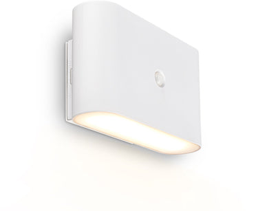 Briloner chet – led wandlamp oplaadbaar – zonder stroom boren – met bewegingssensor – warm wit licht – met kleefpad – wit – 16 x 9,5 x 6,5 cm