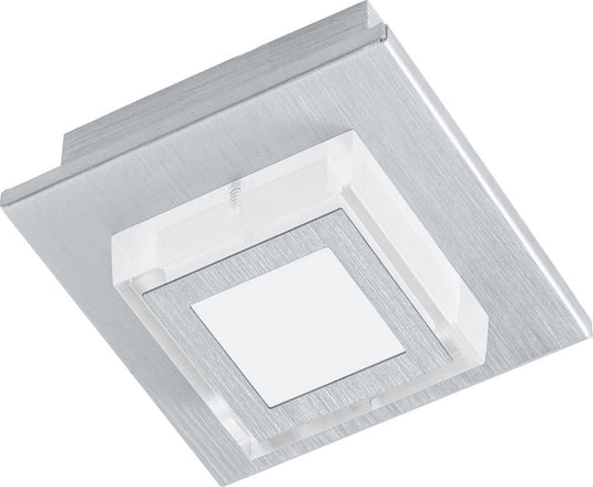 Eglo masiano - plafondlamp - 1 lichts - led - aluminium-geborsteld - gesatineerd