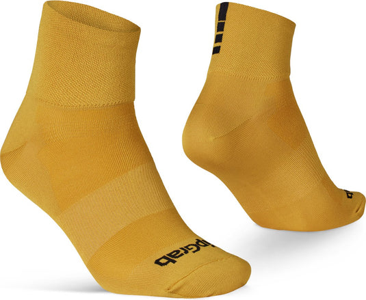 Gripgrab - lightweight sl korte performance zomer fietssokken 1 paar coolmax wielersport sokken low cut - mosterd geel - unisex - maat l (44-47)