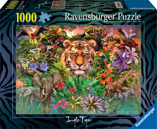Merkloos sans marque ravensburger | puzzel | jungle tiger | 1000 stukjes
