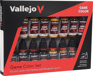 Vallejo hobbyverf acrylverf - 72189 leder en metaal kleuren voor fantasy and wargames - game color - acryl set - 16x verf set - 16x 18 ml