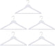 Alpina witte kledinghangers hout set 5 stuks – kleerhangers voor brede schouders - kledinghanger met draaibare haak - kleding hangers met anti‑slip wit met broeklat