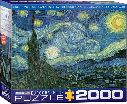 Eurographics - de sterrennacht - vincent van gogh - 2000 stukjes 97×68cm (b×h) - fine art legpuzzel