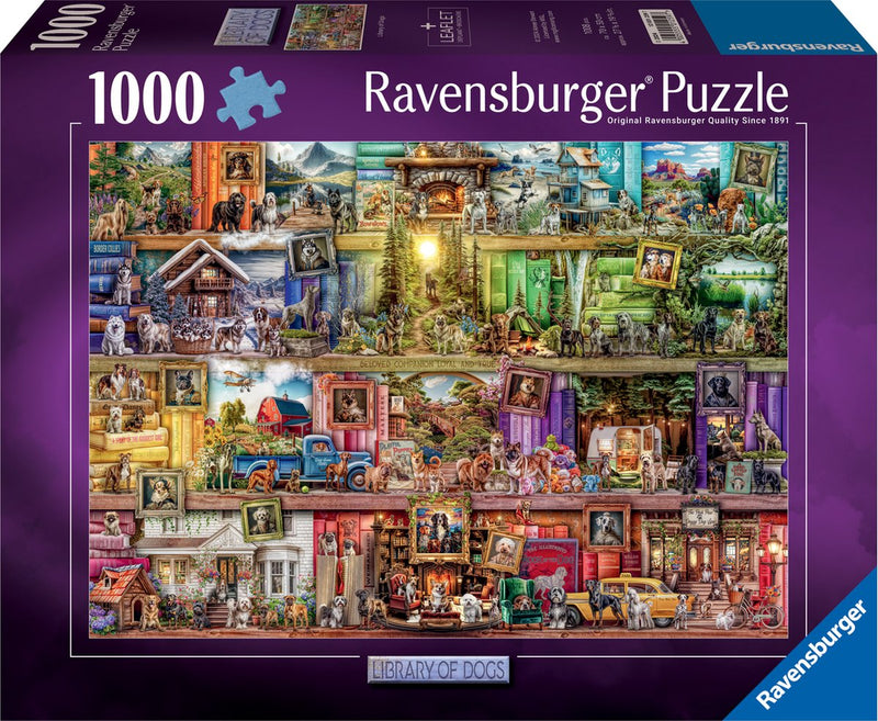 Load image into Gallery viewer, Ravensburger legpuzzel the library of dogs, 1000st.
