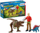Schleich dinosaurus- tyrannosaurus rex aanval - dino speelgoed - speelfigurenset - kinderspeelgoed voor jongens en meisjes - 5 tot 12 jaar - 4 onderdelen