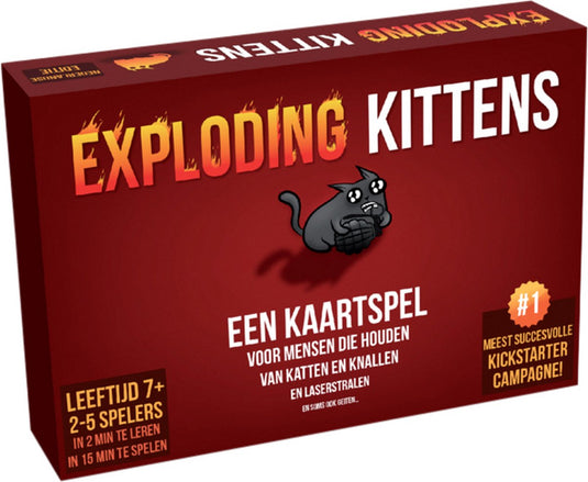 Exploding kittens originele editie - kaartspel vol spanning en humor - 2 tot 5 spelers - partyspel