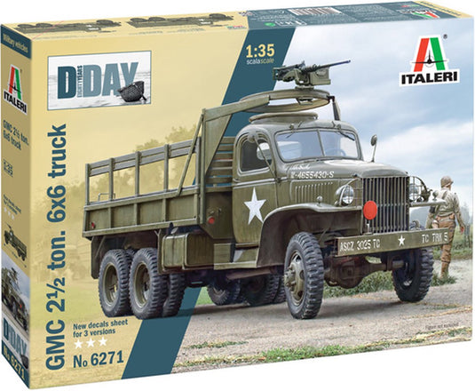 Italeri modelbouwpakket militaire voertuigen - 6271 gmc 2 1 2 ton. 6x6 truck -d-day 80th anniversary- plastic - 1:35 - modelbouw