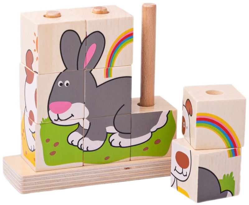 Afbeelding laden in galerijviewer, Bigjigs stapelblokken huisdieren.
