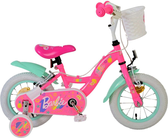 Volare barbie kinderfiets - meisjes - 12 inch - roze - twee handremmen