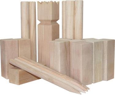 Outdoor play kubb spel xl met draagtas fsc hout buitenspeelgoed.