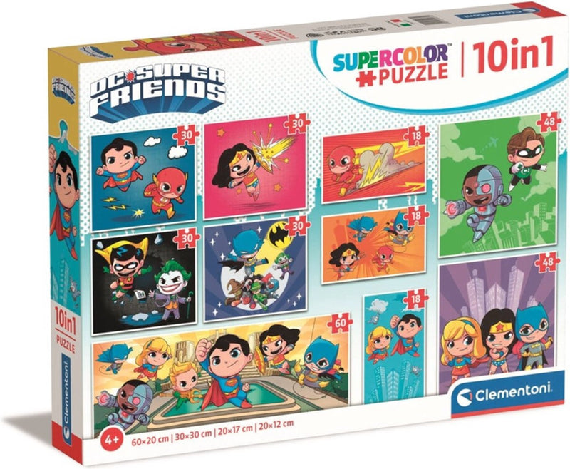 Load image into Gallery viewer, Clementoni legpuzzel super color 10in1 dc comics
