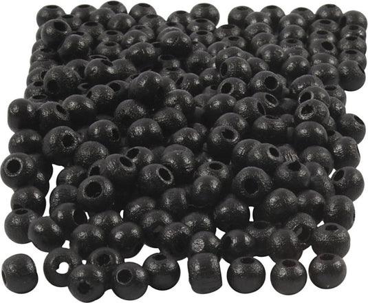 Creativ company cc houten kralen 5 mm zwart 150 stuks