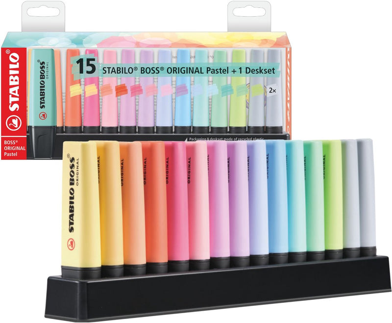 Load image into Gallery viewer, Stabilo boss orginial markeerstiften - pastel - 15 stuks - 14 kleuren
