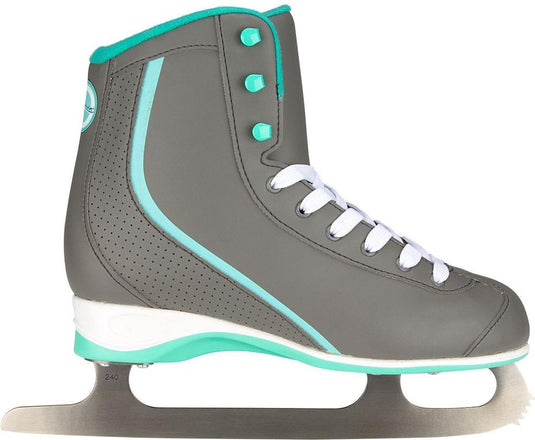 Nijdam kunstschaats sport dames - softboot - grijs mintgroen wit - 36